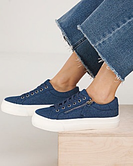 Kate Lace Up Zip Detail Chunky Trainers Wide E Fit