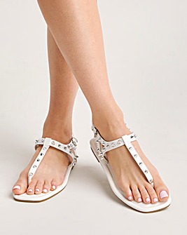 Mila Studded Toe Post Gladiator Sandals Extra Wide EEE Fit