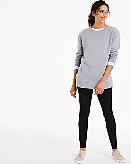 High Waist Cotton Rich Jersey Leggings Long