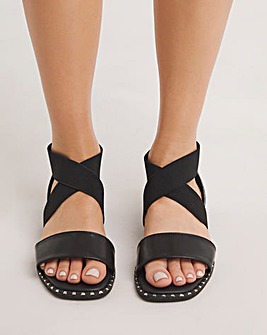 Jade Stretch Cross Flat Sandals Extra Wide EEE Fit Simply Comfort