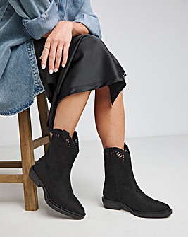 Atlanta Laser Cut Detailing Western Boot Extra Wide EEE Fit