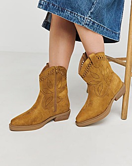 Atlanta Laser Cut Detailing Western Boot Wide E Fit