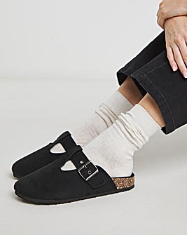 Valetta Buckle Closed Toe Cut Out Mules Wide E Fit