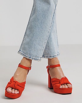 Agnes Knot Detail Platform Sandals Wide E Fit