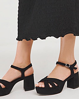 Francine Strap Detail Block Heel Platform Sandal Wide E Fit