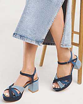 Francine Strap Detail Block Heel Platform Sandal Wide E Fit