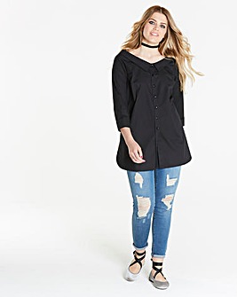 Simply Be Oversize Bardot Shirt