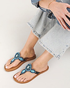 Orchid Beaded Toe Post Sandal Wide E Fit