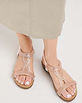 Kay Diamante Comfort Elastic Sandal Wide E Fit