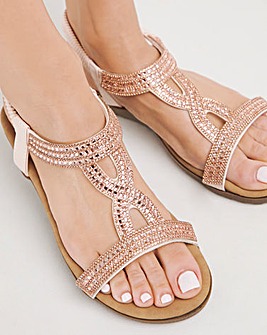 Kay Diamante Comfort Elastic Sandal Extra Wide EEE Fit