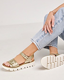 Heavenly Feet Trudy Buckle Strap Sandals Wide Fit