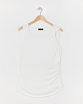 Cream Twist Detail Sleeveless Top