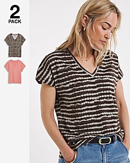 2 Pack V Neck T-Shirts