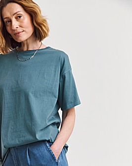 Indigo Dropped Shoulder Oversized T-Shirt