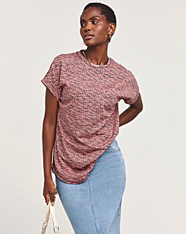 Longline Short Sleeve Curved Hem Top