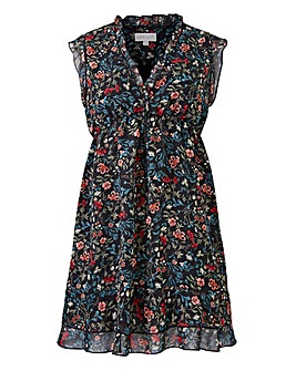 Apricot Ditsy Floral Printed Dress
