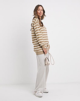 Stripe Side Zip Longline Sweatshirt