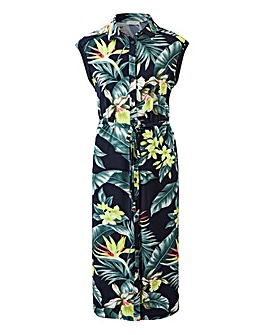 oasis tropical midi shirt dress