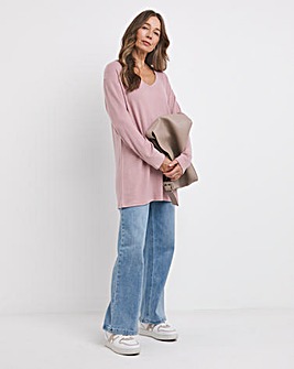 Blush Soft Touch V-Neck Longline Top