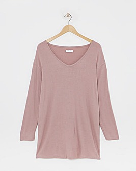 Blush Soft Touch V-Neck Longline Top