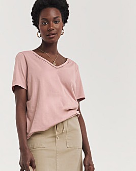 Blush Short Sleeve Bubble Hem Top