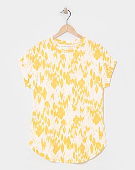 Longline Short Sleeve Curved Hem Top