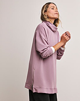 Anthology Elderberry High Neck Zip Side Sweatshirt