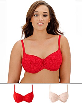 2 Pack Animal Mesh Padded Balcony Bras