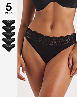 5 Pack Lace Top Thongs