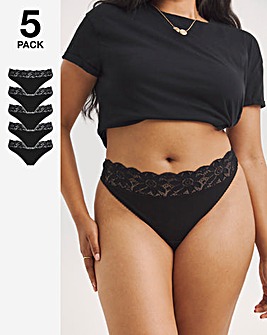 5 Pack Lace Top Thongs