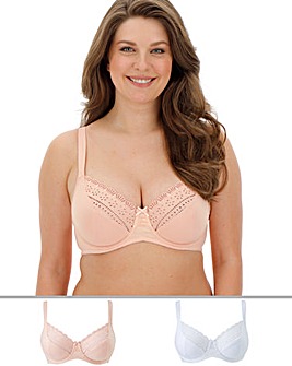 Pretty Secrets Jane 2 Pack Blush/White Full Cup Wired Bras