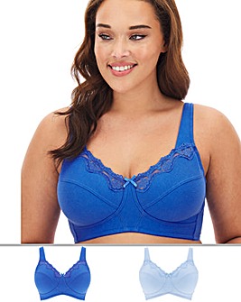 2 Pack Sarah Full Cup Non Wired Bras