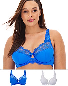 2 Pack Lottie Lace Full Cup Wired Bras