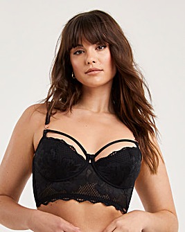 Figleaves Curve Amore Padded Balcony Bra B-F - Black