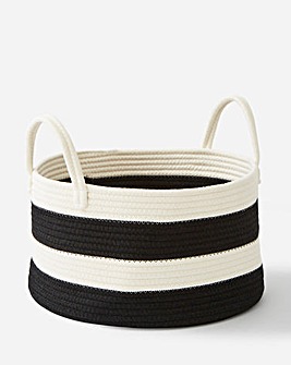 Storage Basket Black & White Stripes