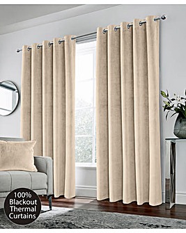 Hampton 100% Blackout Eyelet Velvet Curtain