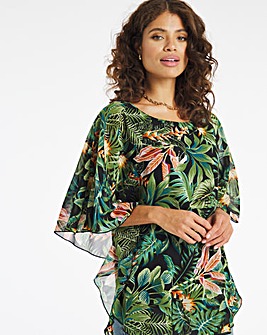 Joe Browns Tropical Cape Sleeve Blouse