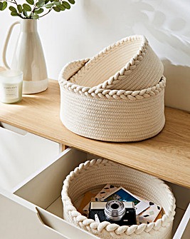 Set of 3 Cotton Rope Tray