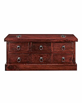 Jaipur Ready Assembled Solid Acacia Wood 6 Drawer Coffee Table