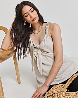 Natural Knot Front Linen Cami