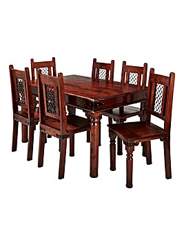 Jaipur Acacia Dining Table and 6 Chairs