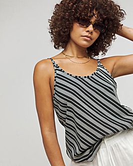 Mono Stripe Scoop Neck Cami