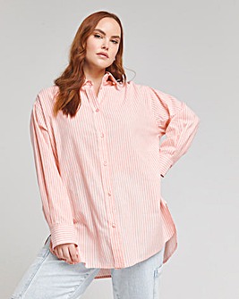 Apricot Striped Relaxed Long Sleeve Shirt