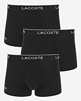 Lacoste 3 Pack Contrast Band Logo Trunks