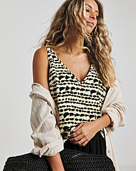 Mono Print V Neck Cami