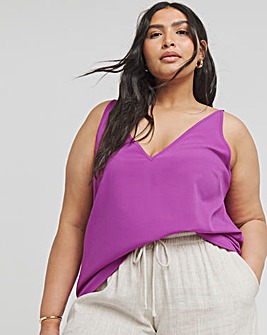 Purple Sleeveless V Neck Cami