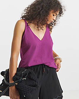 Simply Be Purple Sleeveless V Neck Cami