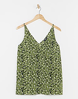 Simply Be Green Print Sleeveless V Neck Cami