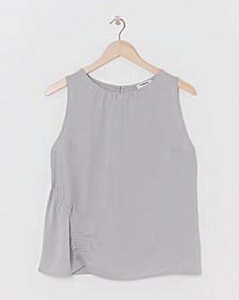 Simply Be Light Grey Ruched Sleeveless Blouse