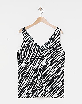 Simply Be Zebra Print Sleeveless V Neck Cami